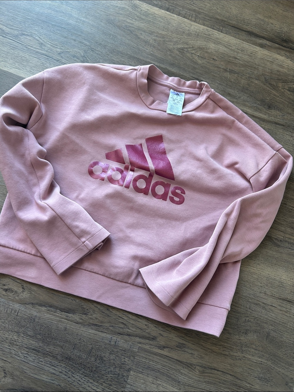 adidas Dusty Pink Crewneck Sweatshirt with Dark Pink Logo